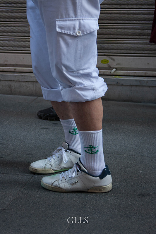 Calcetines Costalero Blancos Ancla Verde